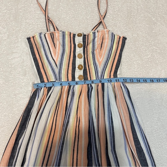 Free People Lilah Striped Boho Cute Summer Midi Dress‎ Women's XS - Picture 6 of 12